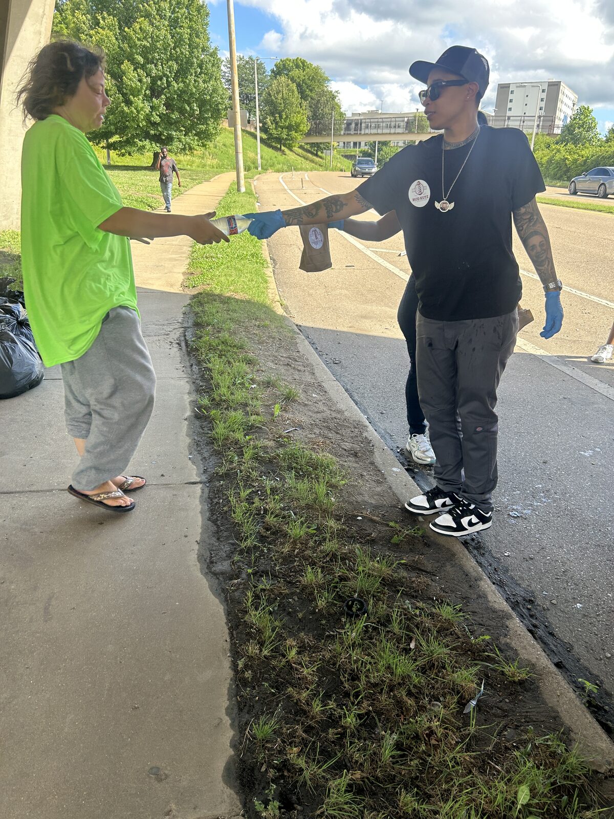 Marie 'Bud' Mobley in a Bud Kutz shirt during a community outreach day in Memphis