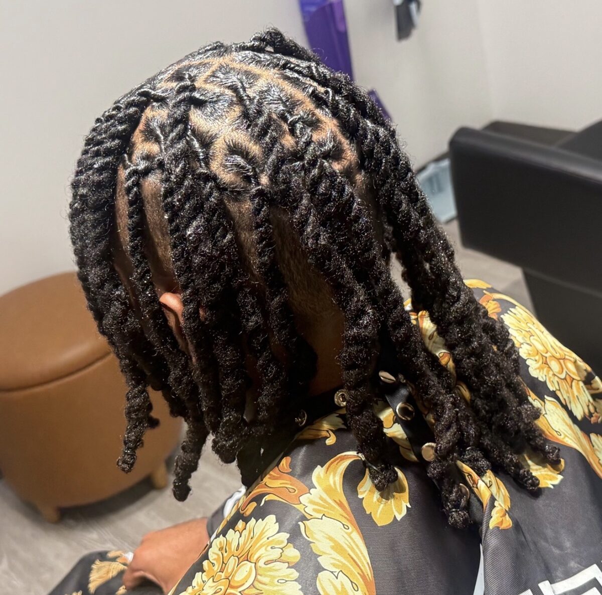 Two-strand twists, back view, at Bud Kutz
